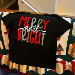 Merry and Bright NIB Black Ladies T-shirt